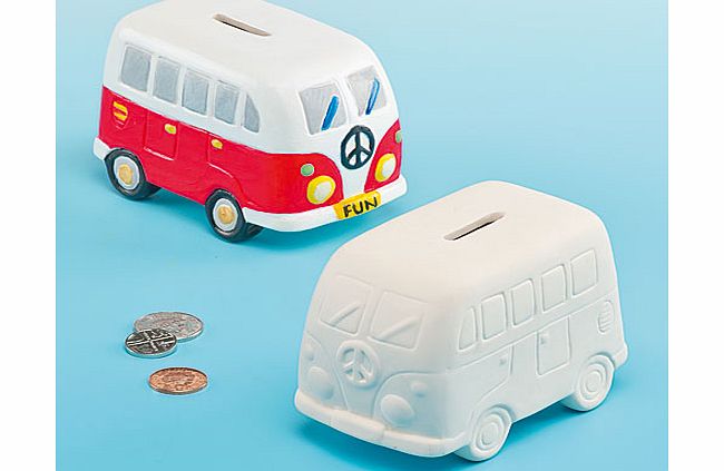 Camper Van Ceramic Coin Banks - Box of 4