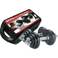 20Kg Black Cast Iron Dumbell Set in a Case