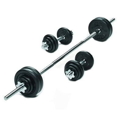 50Kg Cast Iron Spinlock Barbell/Dumbell Set (2433 - 50kg Bar/Dumbell Kit)