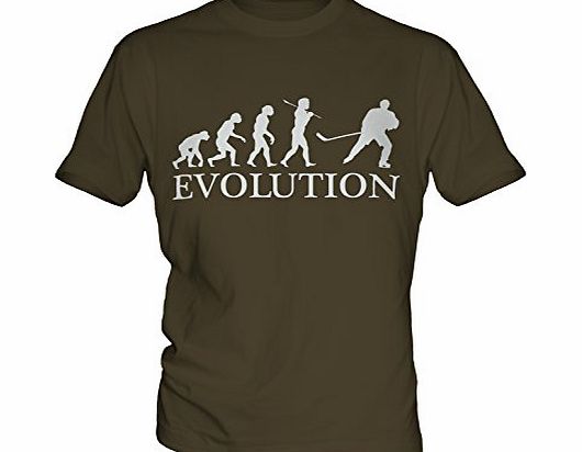 York Street Ice Hockey Evolution of Man - Mens T-Shirt Top, Size 2X-Large, Colour Mint Fudge