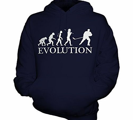 York Street Ice Hockey Evolution of Man - Unisex Hoodie - Mens/Womens/Ladies, Size 2X-Large, Colour Blueberry Bean