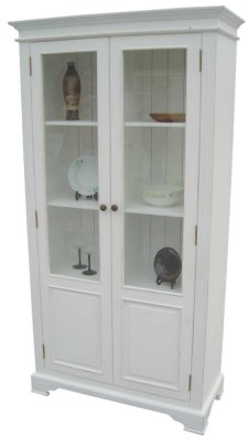 Kristina White Painted 2 Door Display Cabinet